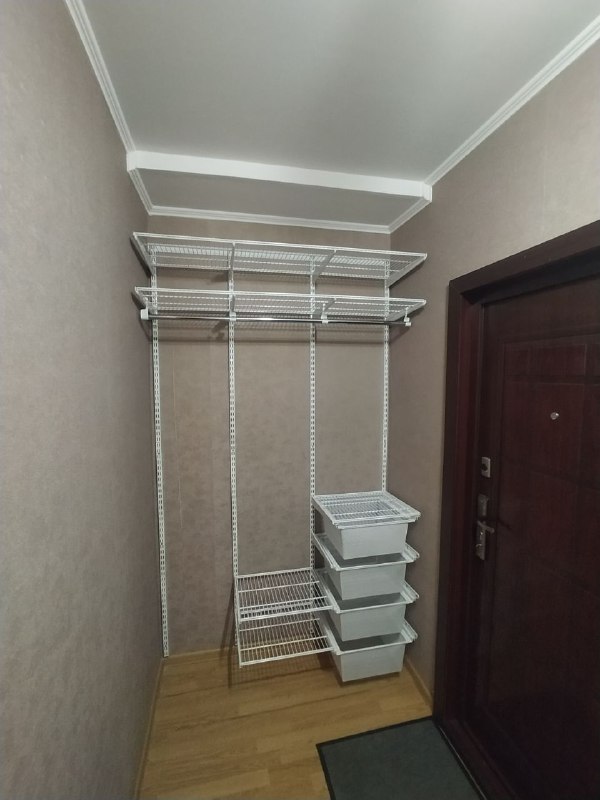 Белая система в прихожую с полками для обуви, фото 1