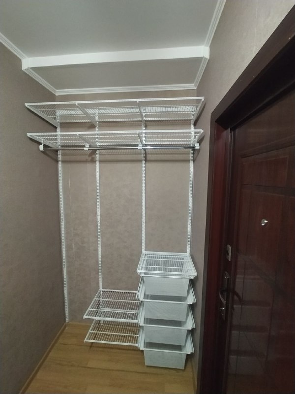 Белая система в прихожую с полками для обуви, фото 2