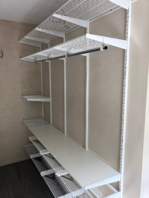 Белая угловая гардеробная с брючницей, ~1,8×3 м, фото 2