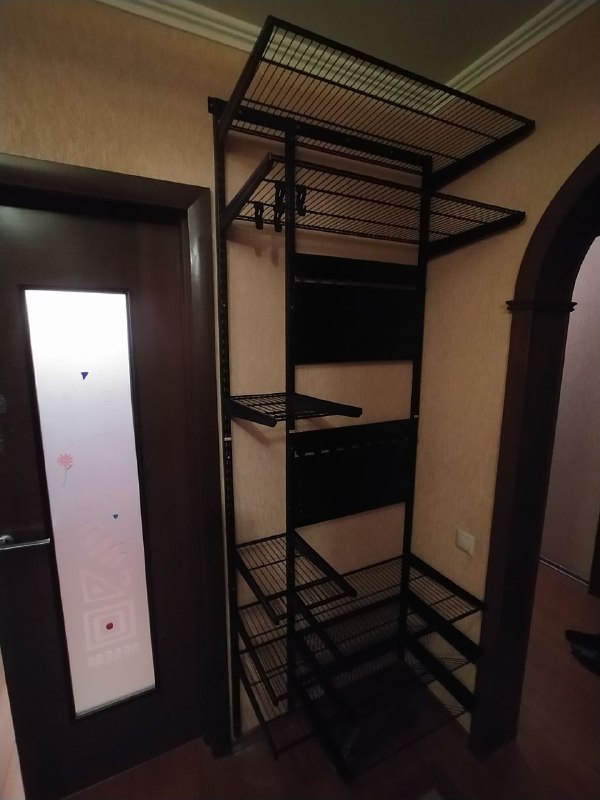 Чёрная система в прихожую с выдвижными корзинами, фото 2