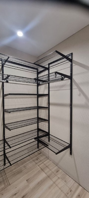 Чёрная угловая гардеробная, ~1,8×2,5 м, фото 2