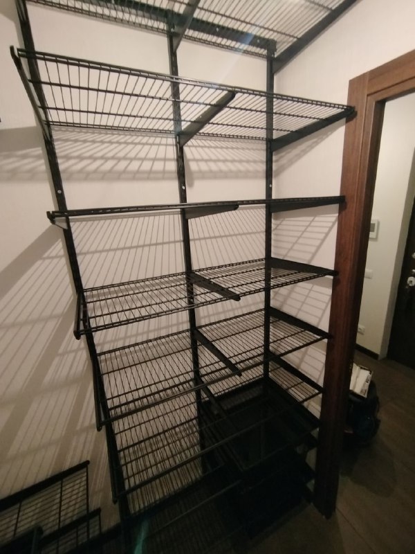 Чёрная угловая гардеробная, ~1,3×2,1 м, фото 4