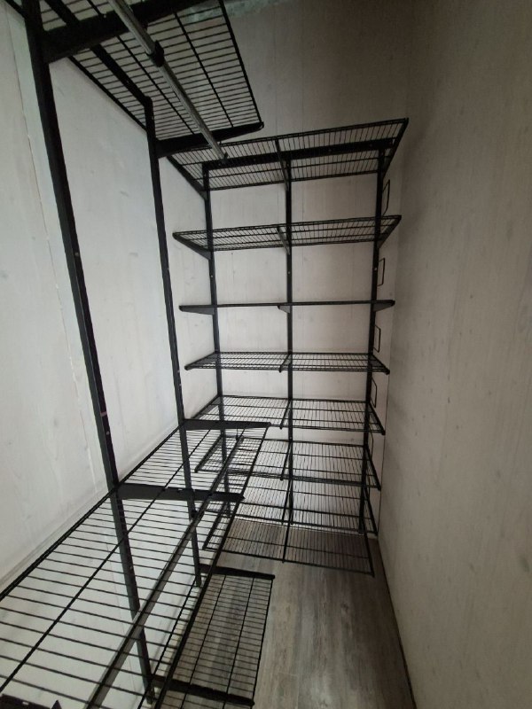Чёрная угловая гардеробная, ~1,3×2,2 м, фото 2