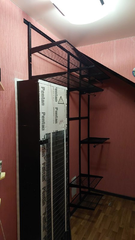 Чёрная угловая гардеробная, ~1,8×2,2 м, фото 2