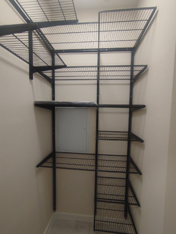 Чёрная угловая гардеробная, ~1,2×1,8 м, фото 3