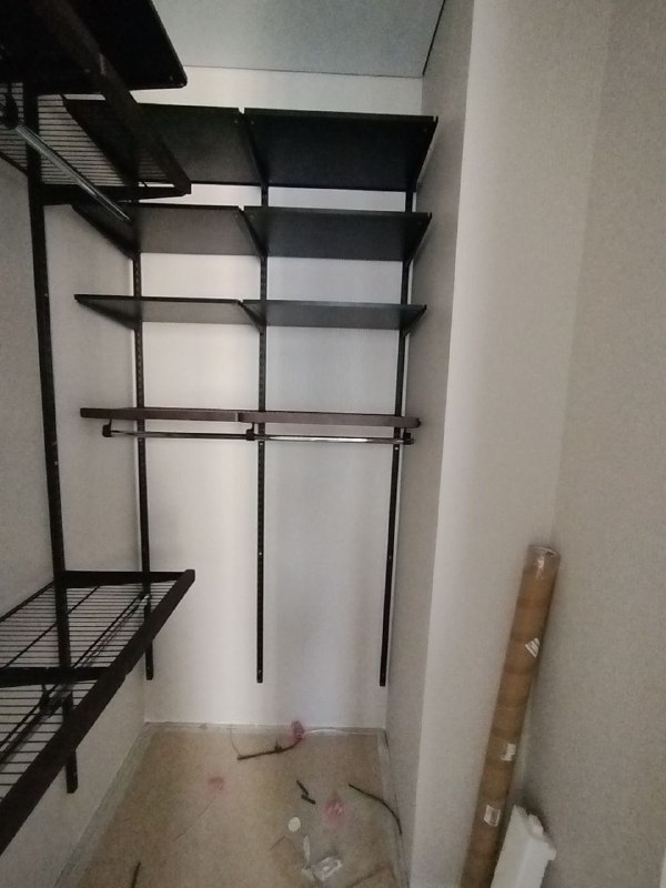 Чёрная угловая гардеробная, ~1,8×1,5 м, фото 2