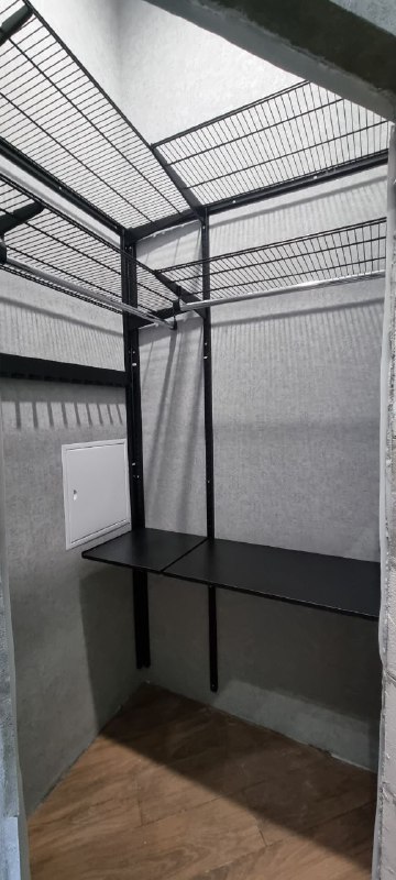 Чёрная угловая гардеробная, ~1,2×1,2 м, фото 2