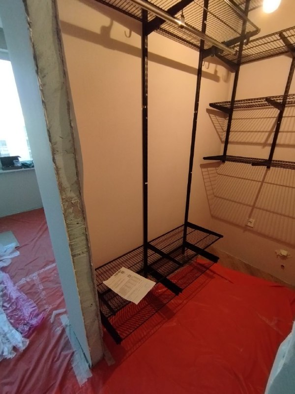 Чёрная угловая гардеробная, ~1,3×2 м, фото 2