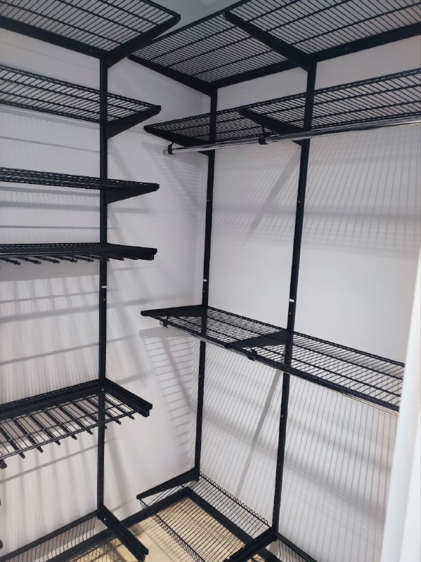 Чёрная угловая гардеробная с брючницей, ~1,2×1,3 м, фото 2