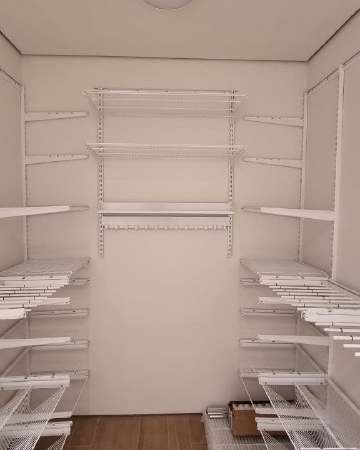 Белая П-образная гардеробная с брючницей, ~2,7×2 м, фото 8