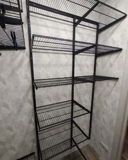 Чёрная угловая гардеробная, ~1,8×2 м, фото 3