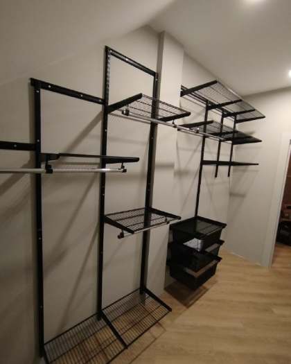 Чёрная угловая гардеробная, ~3×2,5 м, фото 1
