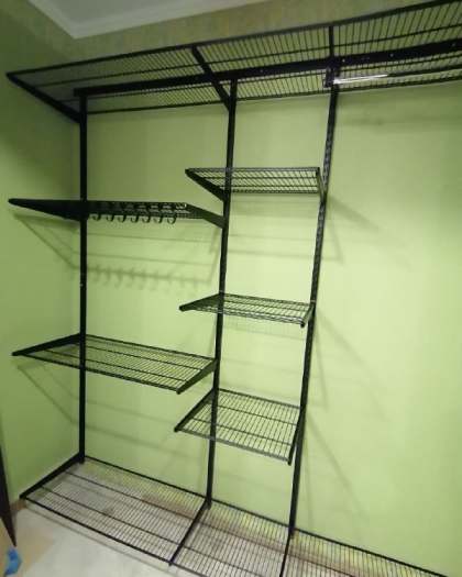 Чёрная угловая гардеробная, ~2,4×1,8 м, фото 2