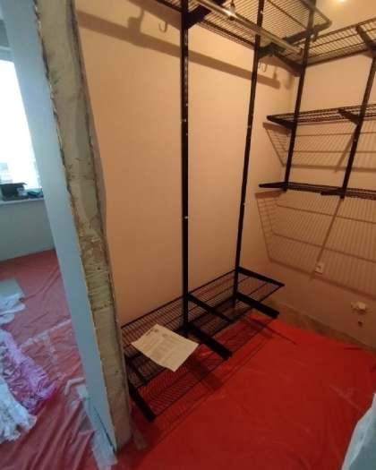 Чёрная угловая гардеробная, ~1,3×2 м, фото 2