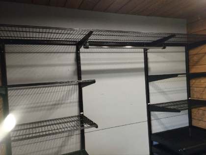 Чёрная угловая гардеробная с подсветкой, ~1,9×0,8 м, фото 2